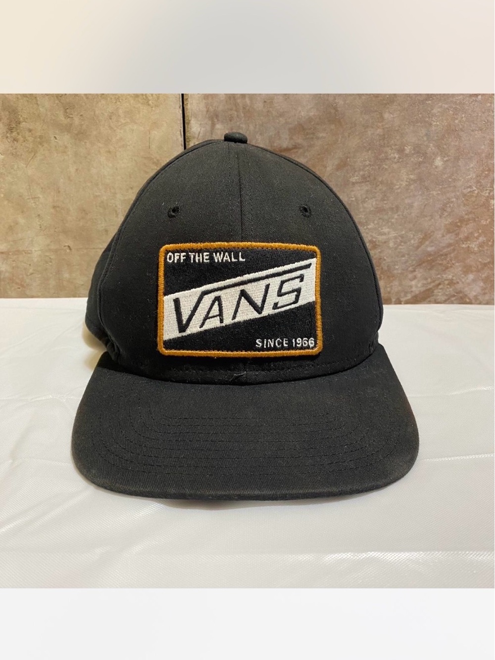 Vans Black Cap with Dark Yellow-Trim Off The Wall Patch